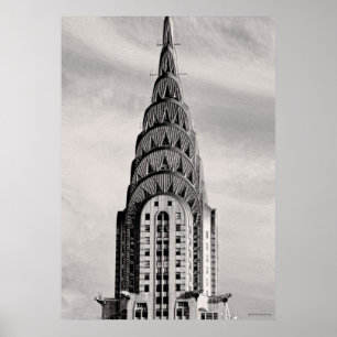 Top of the Chrysler Building NYC - B&W Poster