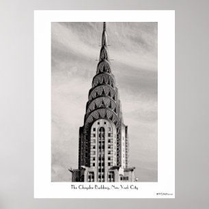 Top of the Chrysler Building NYC - B&W Poster
