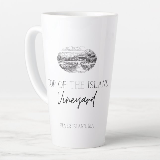 Top of the Island Winery latte mug (Left Angle)