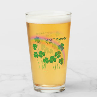 Top of the Morning Saint Patrick's Day Clovers Glass