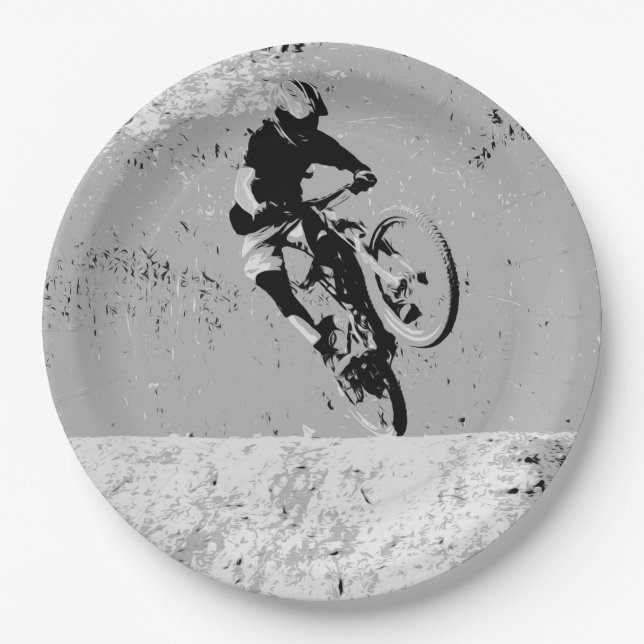  Top of the Mountain - Mountain Biker  Paper Plate (Front)