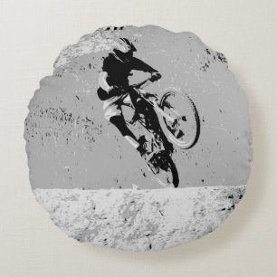 Top of the Mountain - Mountain Biker Round Cushion