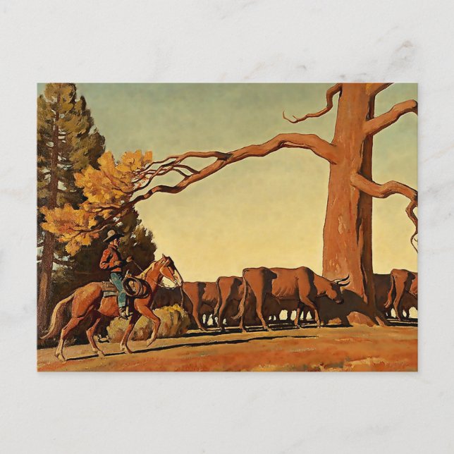 “Top of the Ridge” Western Art by Maynard Dixon Postcard (Front)