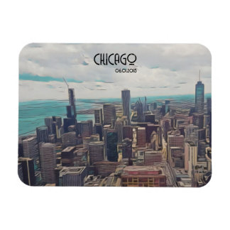 Top of the World, Chicago, Customisable Date Magnet