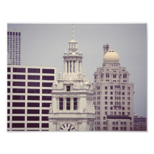Top of the Wrigley Building, Chicago, Illinois Photo Print