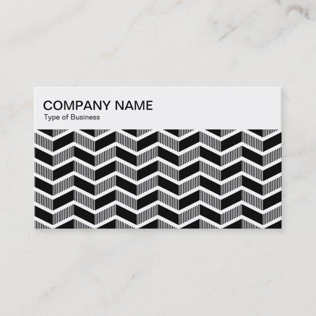 Top Panel - Chevron Pattern - Black Business Card (Front)