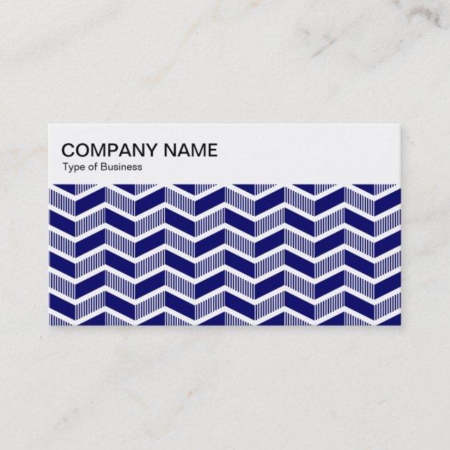 Top Panel - Chevron Pattern - Deep Navy Business C Business Card (Front)