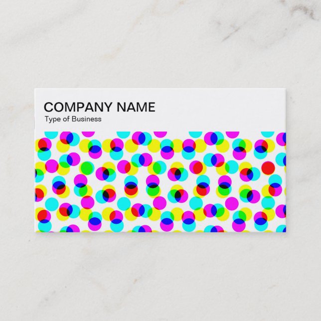 Top Panel - Colour Halftone Spots Business Card (Front)