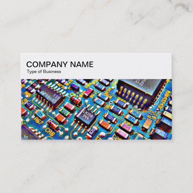 Top Panel - Colourful Circuitry Business Card (Front)