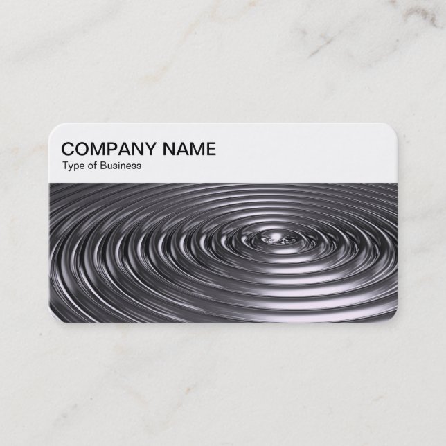 Top Panel - Concentric Rings - Chrome Business Car Card (Front)