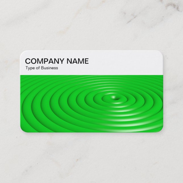 Top Panel - Concentric Rings - Green Business Card (Front)
