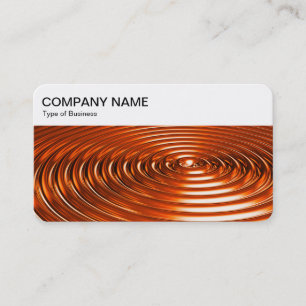 Top Panel - Concentric Rings - Orange Chrome Busin Business Card