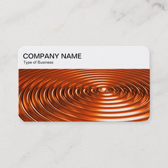 Top Panel - Concentric Rings - Orange Chrome Busin Business Card (Front)