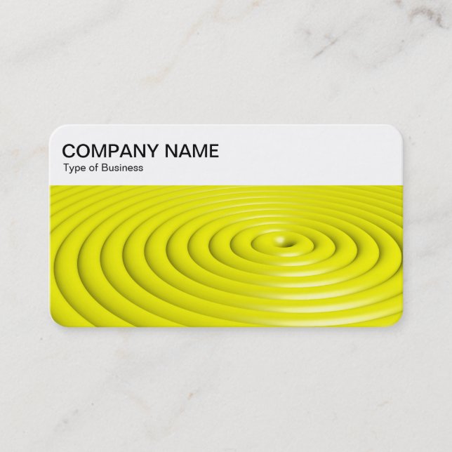 Top Panel - Concentric Rings - Yellow Business Car Business Card (Front)