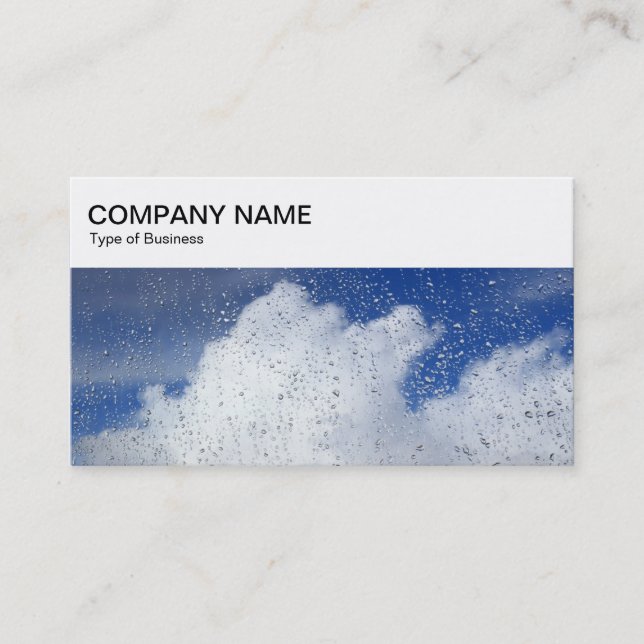 Top Panel - Rain on a Window with Clouds Business  Card (Front)