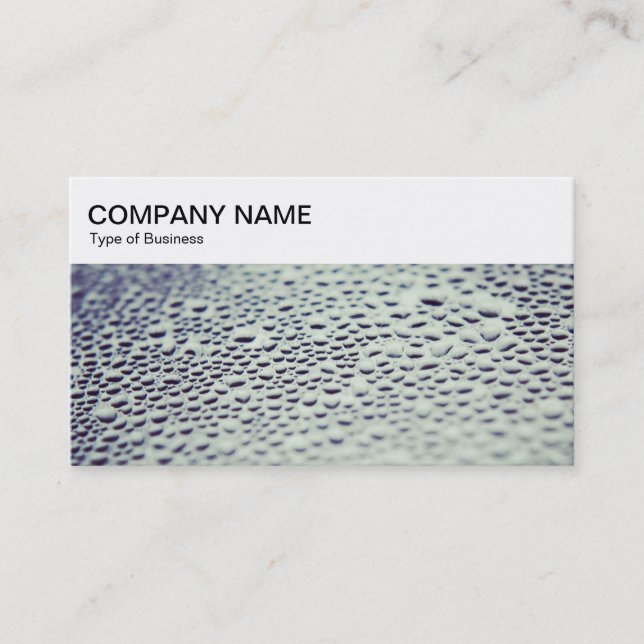Top Panel - Water Droplets on Glass Business Card (Front)