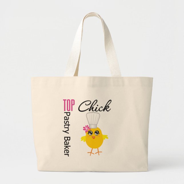 Top Pastry Chick Large Tote Bag (Front)