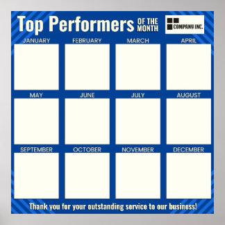 top performers employee of the month photo display poster