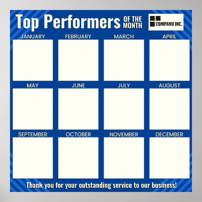 top performers employee of the month photo display poster (Front)