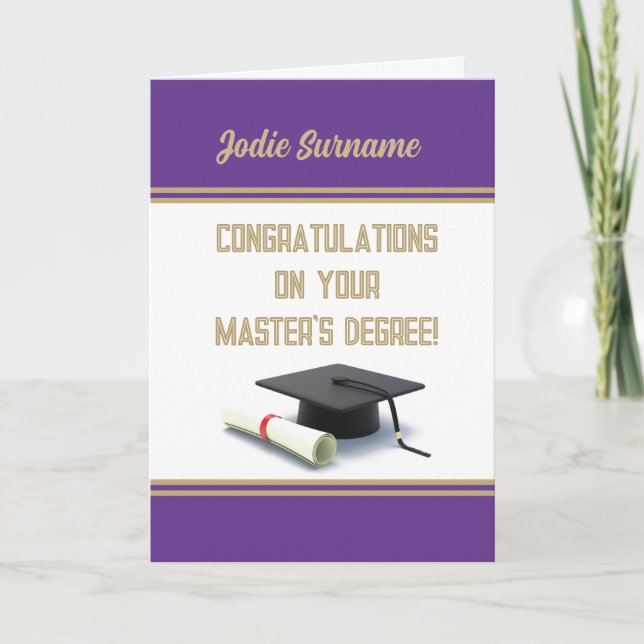 Top Pick! Master's Degree! Graduation Card (Front)