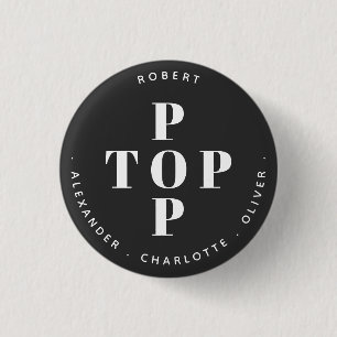 Top Pop Father Dad Personalised Family Names 3 Cm Round Badge