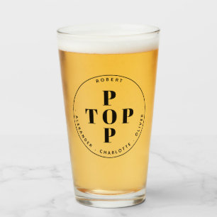 Top Pop Father Dad Personalised Glass