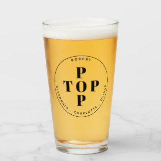 Top Pop Father Dad Personalised Glass