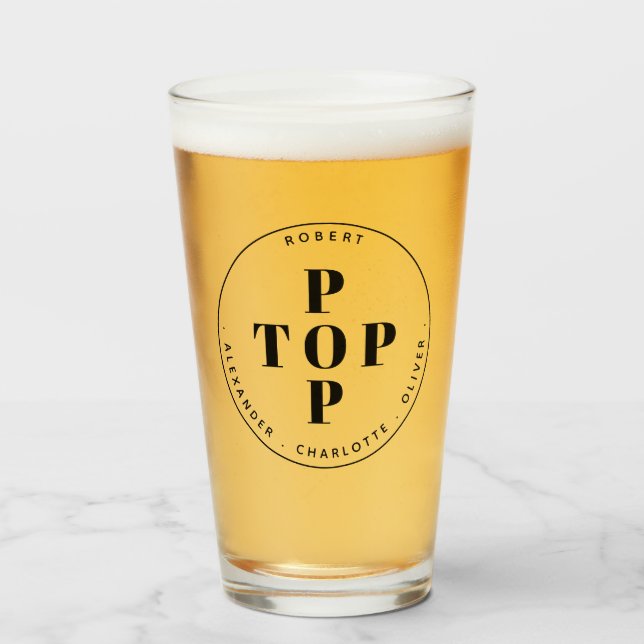 Top Pop Father Dad Personalised Glass (Front Filled)