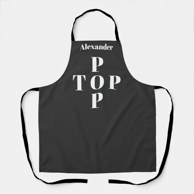 Top Pop Personalised Father Dad Grandpa Apron (Front)