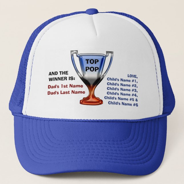 Top Pop Trophy Head Topper (Personalised) Trucker Hat (Front)