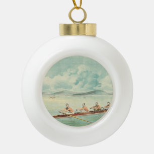 TOP Rower Ceramic Ball Christmas Ornament