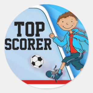 Top Scorer boys blue football soccer sticker