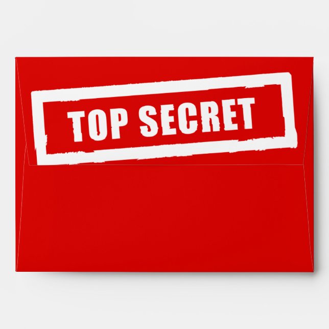 Top Secret Any Colour Holiday Red Invitation Card Envelope (Back (Top Flap))