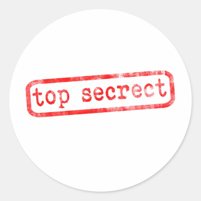 Top Secret Classic Round Sticker (Front)