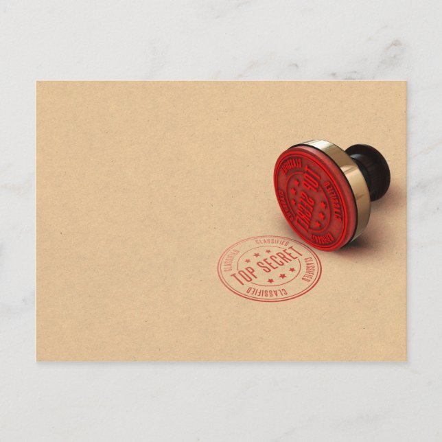 Top Secret Classified Ink Stamp Postcard (Front)