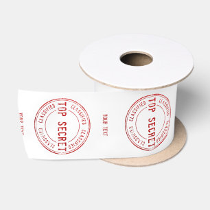 Top Secret Classified Stamp personalised Ribbon Satin Ribbon