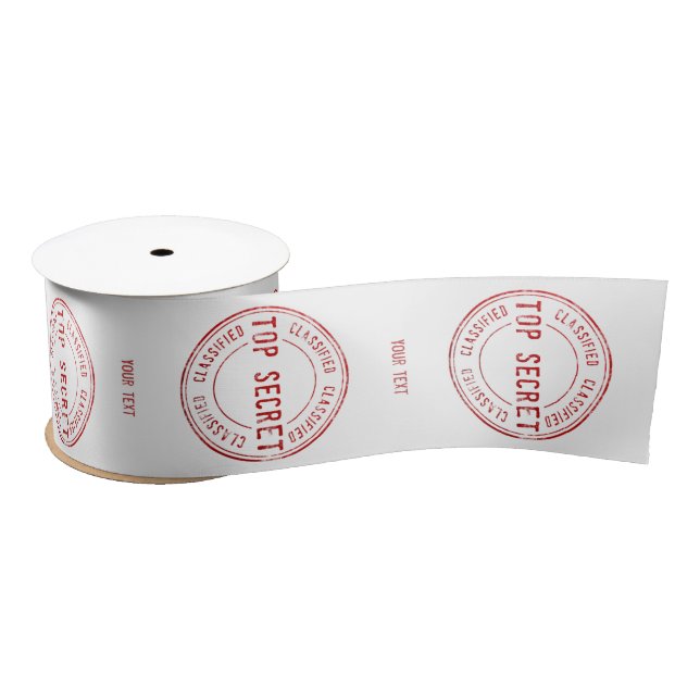 Top Secret Classified Stamp personalised Ribbon Satin Ribbon (Spool)
