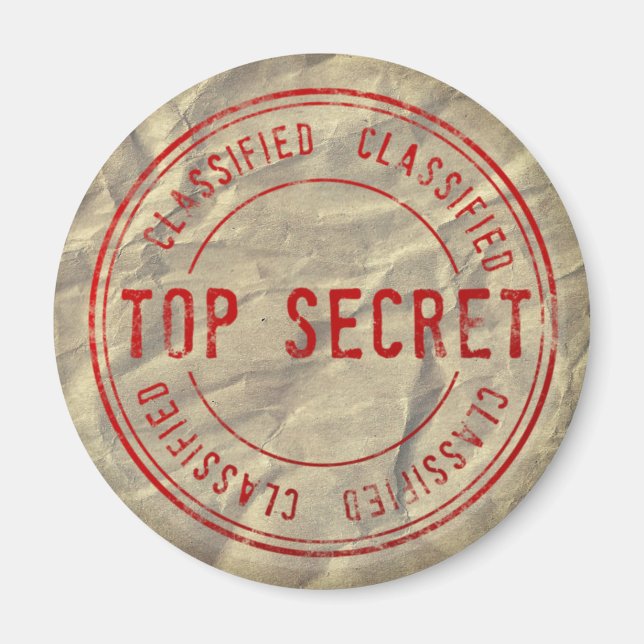 Top Secret Confidential on Kraft Paper Magnet (Front)