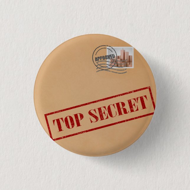 Top Secret Envelope Button (Front)