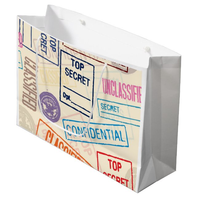 Top Secret - Keep Out Large Gift Bag (Front Angled)