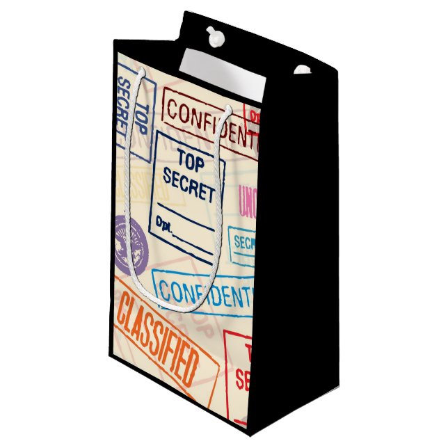 Top Secret - Keep Out Small Gift Bag (Front Angled)