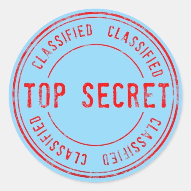 Top Secret Mission Birthday Party Secret agent Spy Classic Round Sticker (Front)