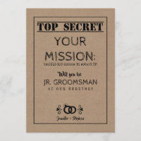 Top Secret Mission - Junior Groomsman Proposal
