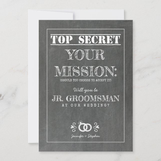 Top Secret Mission - Junior Groomsman Proposal Invitation (Front)