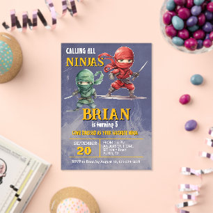 Top Secret Ninja Warrior Birthday Party Acrylic Invitations
