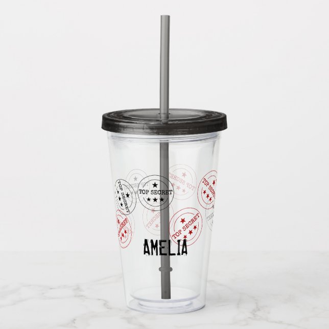  Top Secret Personalised  Acrylic Tumbler (Front)