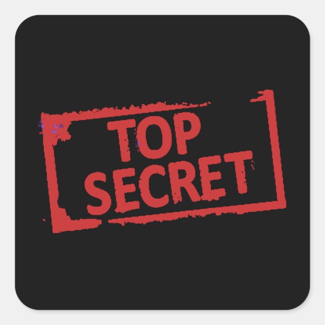 Top Secret Stamp Square Sticker (Front)