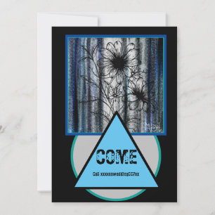 Top Secret Wedding Black and Blue Invitation