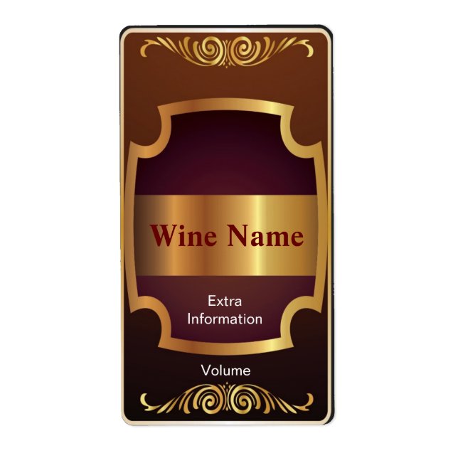 Top Shelf Red Wine Label (Front)