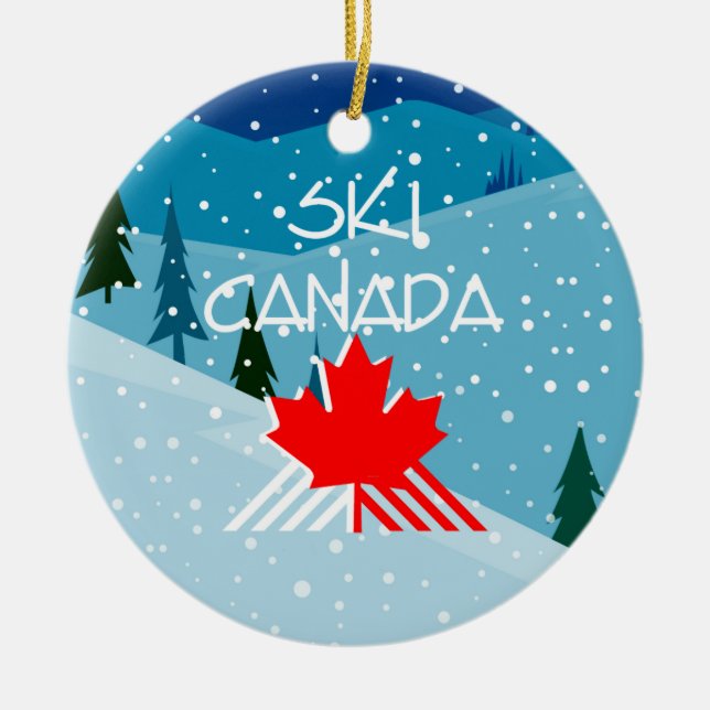 TOP Ski Canada Ceramic Tree Decoration (Front)